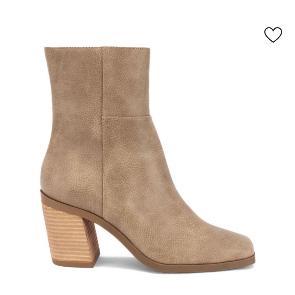 Gently Used Once Yellow Box Maora Taupe Heeled Bootie Size 7.5